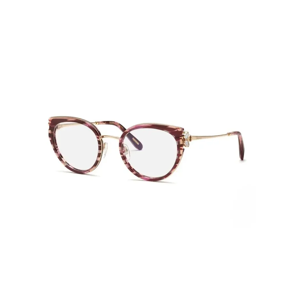 New Chopard VCH367V 01G2 Cat Eye Shiny Streaked Burgundy Women Eyeglasses
